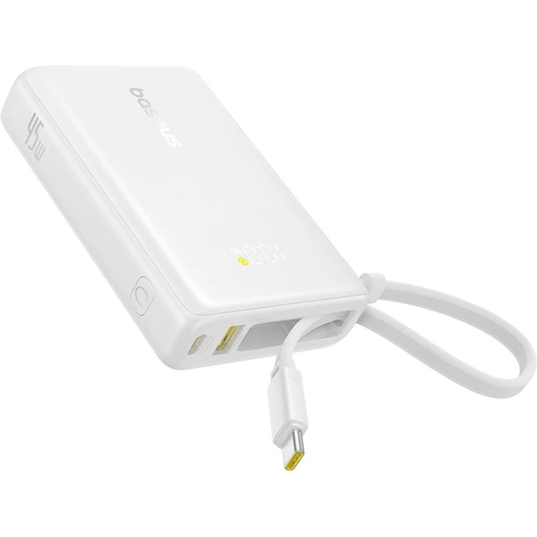 Powerbanka Baseus PicoGo 10000mAh 45W s digitálnym displejom a káblom USB-C biela - Powerbanky - Obrázok 35AE000N01