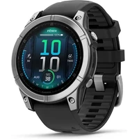 Garmin Fenix ??E 47 mm nerezová oceľ/čierny silikónový remienok - Inteligentné hodinky