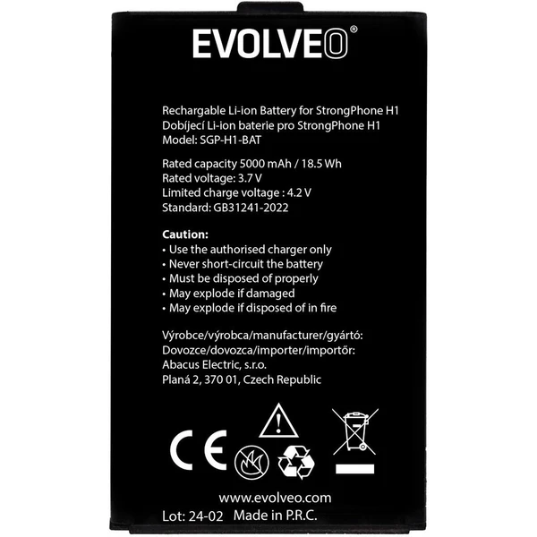 Náhradné batérie k telefónu EVOLVEO StrongPhone H1 - Batérie - Obrázok 35V4000K01