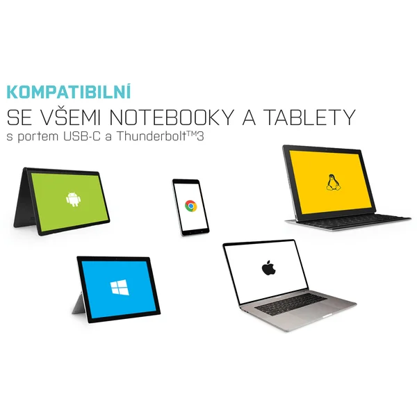 i-tec USB-C/DisplayPort kábel 4K 1,5m čierny - Káble a redukcie - Obrázok 35VV000501