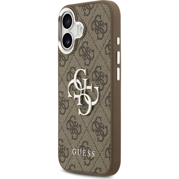 Guess PU 4G Kovové Logo kryt iPhone 17 strieborný/hnedý - Puzdra - Obrázok 35ad60c3e20e43e7a3ae241a30c888d8