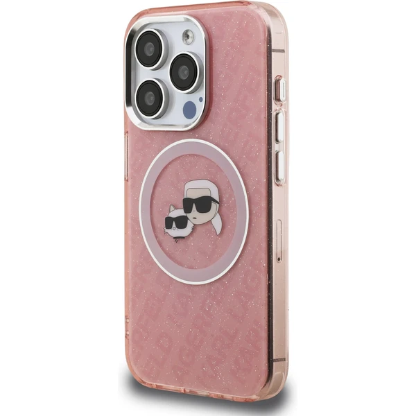 Karl Lagerfeld IML K&CH Heads Repeated Logo MagSafe kryt iPhone 15 Pre Max ružový - Puzdra - Obrázok 35c29871c99347c3a6ca4037237d730c