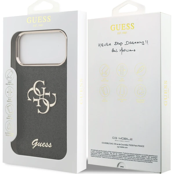 Guess PU Fixed Glitter 4G Metal Frame kryt iPhone 17 Pro Max čierny - Puzdra - Obrázok 35c8ef863639452a85ef0e2ba6ce0fb0