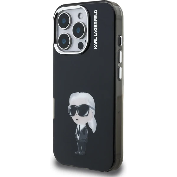 Karl Lagerfeld IML Aquarelle Karl kryt iPhone 16 Pre Max čierny - Puzdra - Obrázok 35f4c1f6f3914d0fa0d244976afe7e23