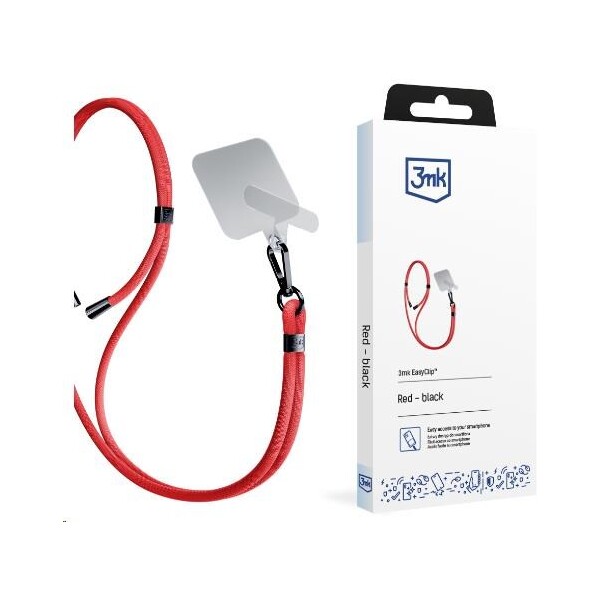 3mk EasyClip univerzálna šnúrka pre telefóny so zadným krytom červená