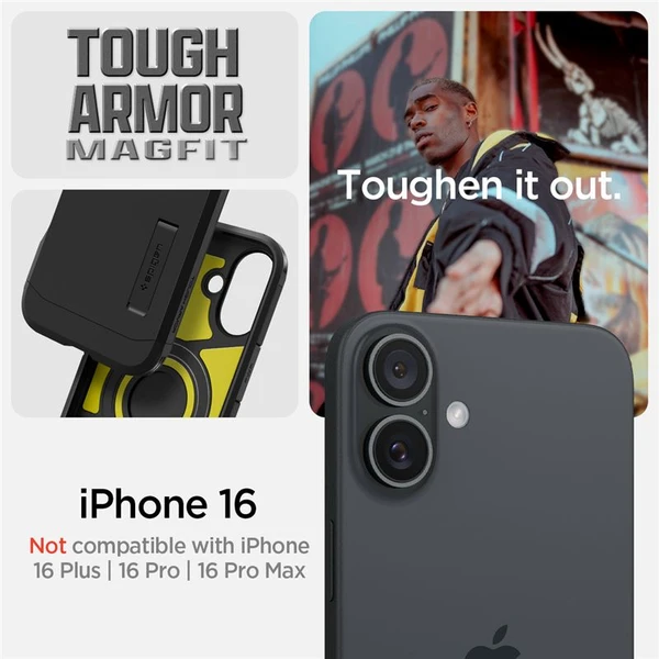 Spigen Tough Armor MagSafe kryt iPhone 16 black - Puzdra - Obrázok 3624b81d229543d09a9d829b893710ff