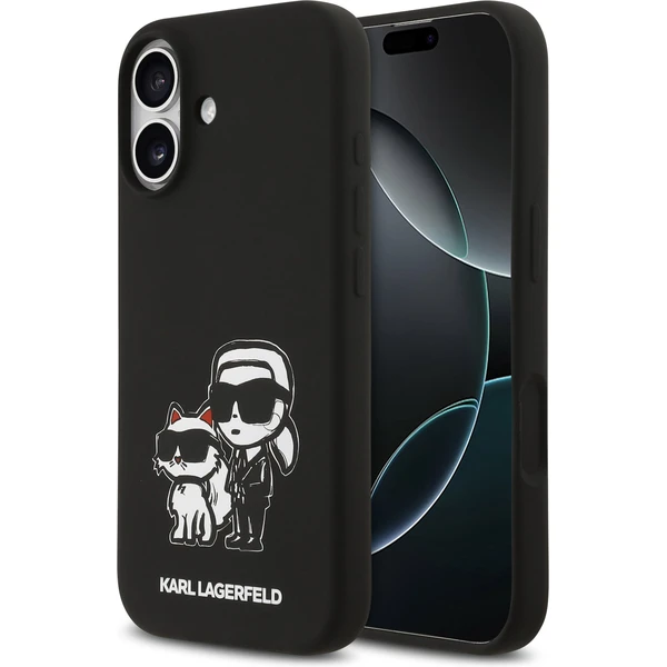 Karl Lagerfeld Liquid Silicone K&CH Sketch MagSafe kryt iPhone 17 čierny - Puzdra - Hlavný obrázok