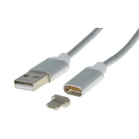 PremiumCord USB-A/MicroUSB-B napájací kábel s magnetickým konektorom 1m strieborný - Káble a redukcie