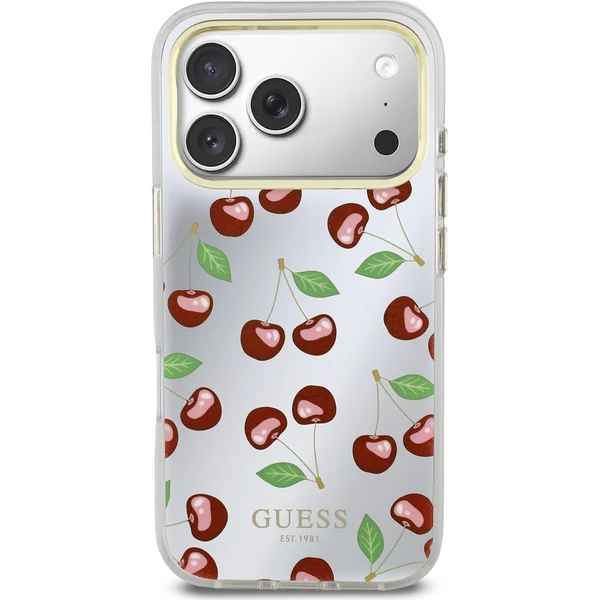 Guess PC/TPU zrkadlový trblietavý kryt Cherry MagSafe na iPhone 17 Pro - Puzdra - Obrázok 3647ab41c8b34838b20ede7b236617e6