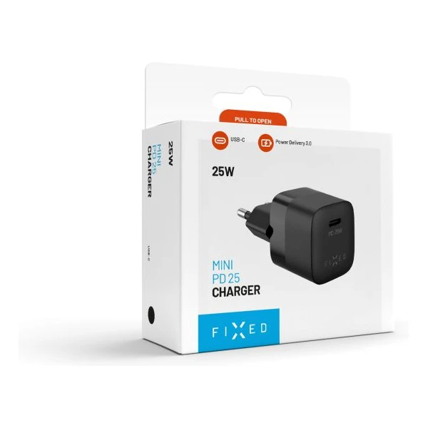 FIXED Mini nabíjačka s USB-C výstupom a podporou PD 25W čierna - Nabíjačky - Obrázok 367b7f076ebc47b2b81a0af450fc5a75