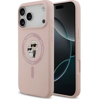 Karl Lagerfeld Liquid Silicone Karl and Choupette MagSafe kryt iPhone 18 Pro Max ružový - Puzdra