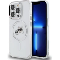 Karl Lagerfeld IML K&CH Heads Metal Frame MagSafe kryt iPhone 15 Pro číry - Puzdra