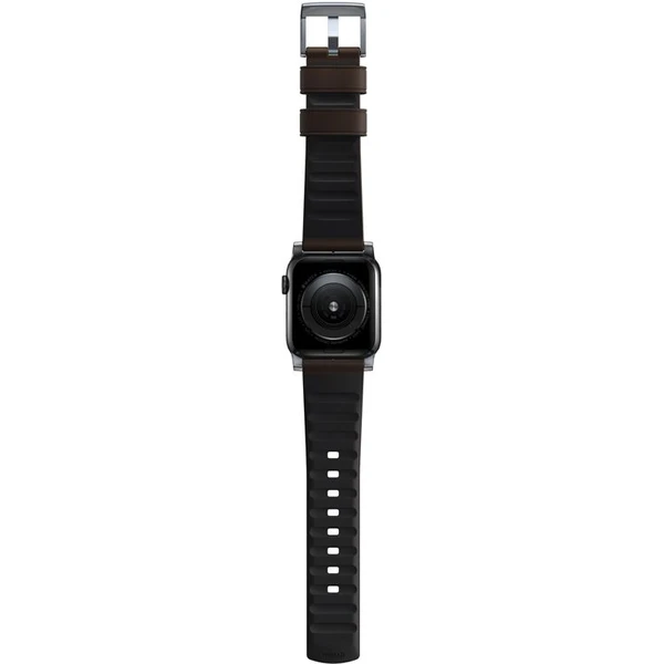 Nomad Active Strap Pro hydrofóbny kožený remienok Apple Watch 49/46/45/44/42mm hnedý/strieborný - Remienky - Obrázok 36G1000K01