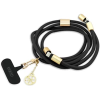 Guess Crossbody popruh 4G Charm s nabíjacím káblom USB-C/USB-C čierny - Popruhy a crossbody