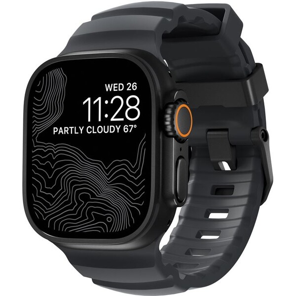 Nomad Rocky Point Band remienok Apple Watch 49/45/44/42mm čierny/tmavo šedý