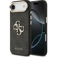 Guess PU Leather 4G Metal Logo Gold Frame MagSafe kryt iPhone Air čierny - Puzdra