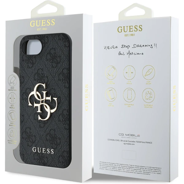Guess PU 4G Metal Logo kryt iPhone 17e/16e sivý - Puzdra - Obrázok 3735f59c7f194090b38dc3092174065b