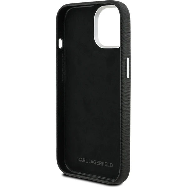 Karl Lagerfeld Grained PU K&CH Heads kryt iPhone 15 čierny - Puzdra - Obrázok 376e227243d44367bef192ef4293727c