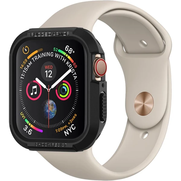 Spigen Rugged Armor kryt Apple Watch 9/8/7 (41mm)/6/SE/5/4 (40mm) čierny - Puzdra - Hlavný obrázok