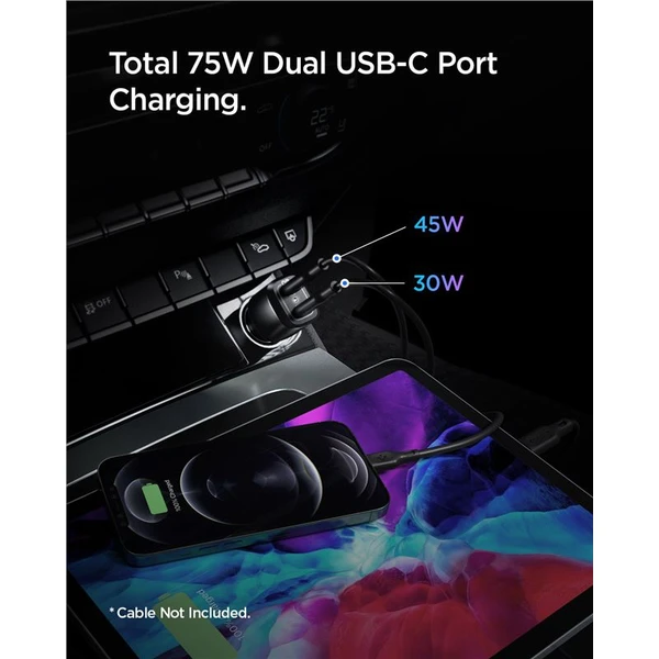 Spigen ArcStation Car Charger PC2200 nabíjačka do auta (75W) čierna - Nabíjačky - Obrázok 37C5000L01