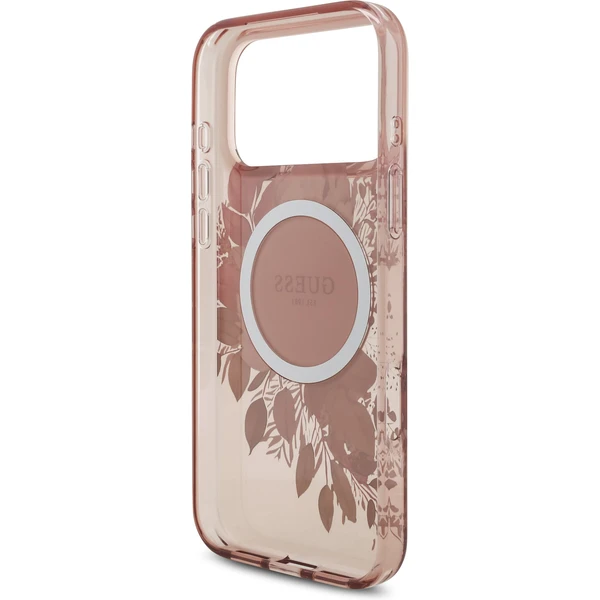 Guess IML Flowers Strap MagSafe kryt iPhone 17 Pro Max ružový - Puzdra - Obrázok 37b6976edaf14da8987afde0bbdf31c6