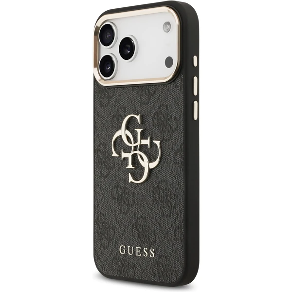 Guess PU Leather 4G Metal Logo Gold Frame MagSafe kryt iPhone 17 Pro Max čierny - Puzdra - Obrázok 37b8d3c5a104417ea1d0ebd4d9e04e32