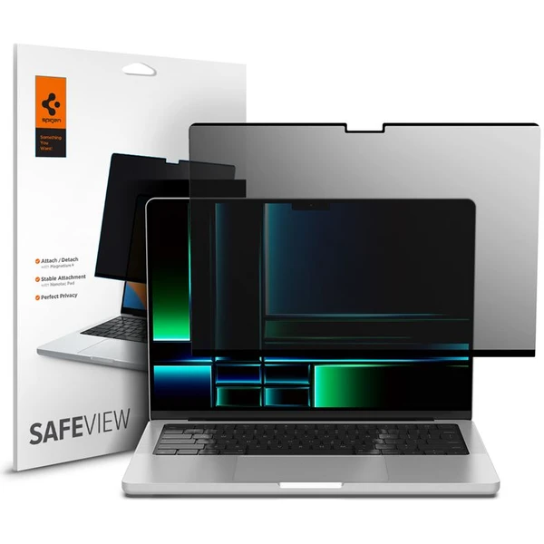 Spigen SafeView Privacy fólie MacBook Pro 14" (M5/M4/M3/M2/M1) - Ochranné fólie a sklo - Hlavný obrázok