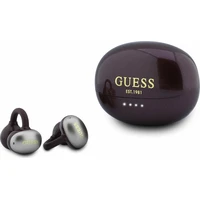 Guess Metallic Finish Classic Logo OWS bezdrôtová slúchadlá vínová - Slúchadlá