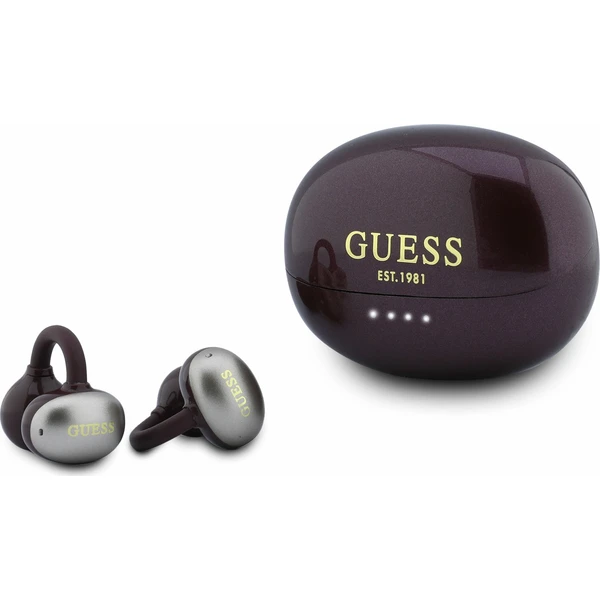 Guess Metallic Finish Classic Logo OWS Bezdrôtová Slúchadlá Burgundy - Slúchadlá - Hlavný obrázok