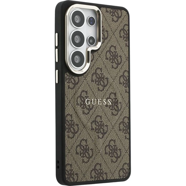 Guess PU Leather 4G Gold Frame Magnetický kryt Samsung Galaxy S26 Ultra hnedý - Puzdra - Obrázok 383816836b384acbb50954bd56435362