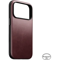 Nomad Modern Leather (Horween) MagSafe kožený kryt iPhone 18 Pro Burgundy - Puzdra