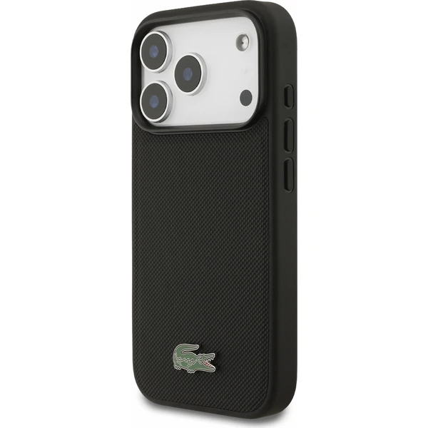Lacoste PVC Iconic Petit Pique Metal Logo MagSafe Zadný kryt pre iPhone 18 Pro Black - Puzdra - Obrázok 387691466ec64988a8a3d1172ab69035