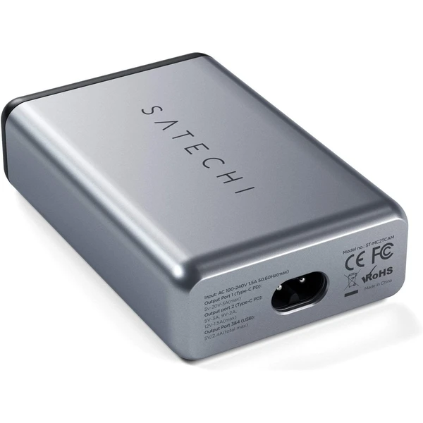 Satechi 75W Dual USB-C PD cestovní nabíječka vesmírně šedý - Nabíjačky - Obrázok 387D100301