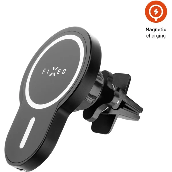 FIXED MagClick držiak s bezdrôtovým nabíjaním, MagSafe, 15W, čierny - Držiaky - Hlavný obrázok