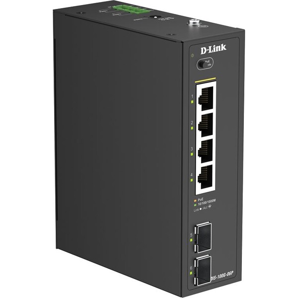 E-shop D link 6-portový Gigabitový priemyselný PoE+ nespravovaný switch
