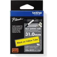Brother HSE661E zmršťovacia bužírka čierna na žltom 31 mm - Pásky pre štítkovače