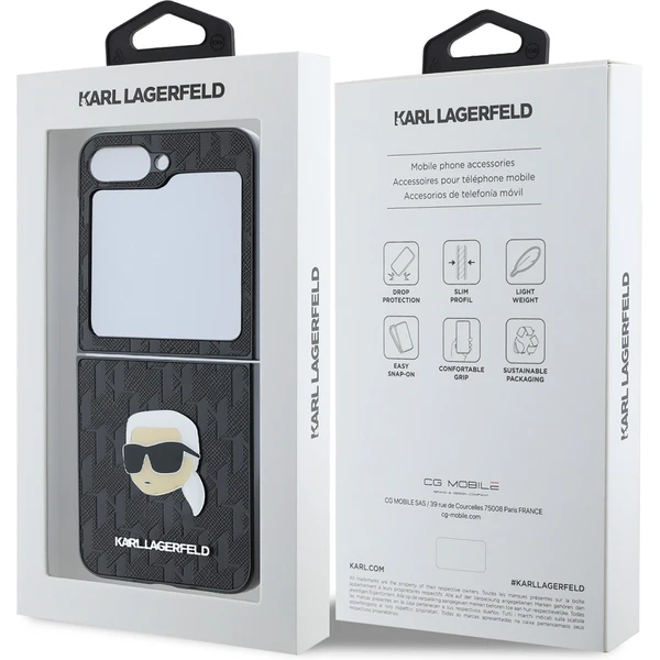 Karl Lagerfeld PU Saffiano Monogram Karl Head kryt Samsung Galaxy Z Flip 6 čierny - Puzdra - Obrázok 38afe977f27a4830aea5fc456e0ac7cf