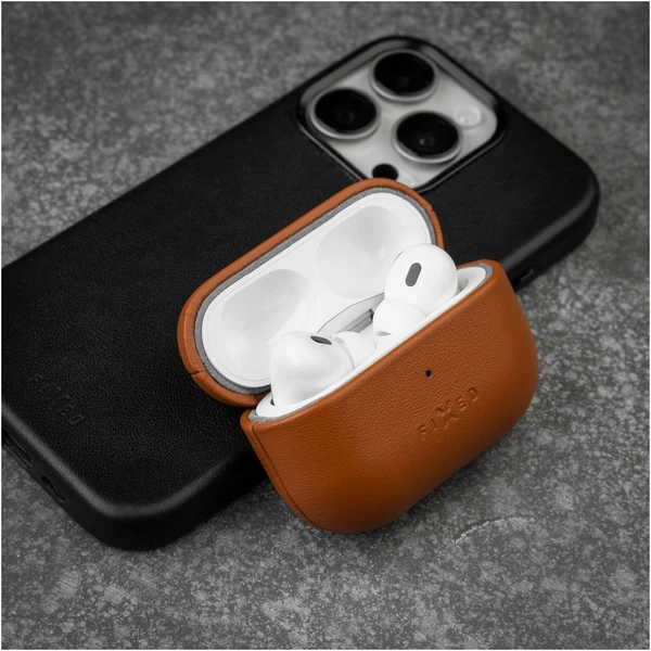 FIXED PodsLeather kožené puzdro s MagSafe pre Apple AirPods Pro 2 hnedé - Puzdra - Obrázok 38b9ea7e9c884a118c0a6de72c631baf