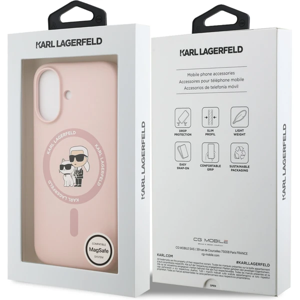 Karl Lagerfeld Liquid Silicone Karl a Choupette MagSafe kryt iPhone 17 ružový - Puzdra - Obrázok 38ce1a2cba3c4b9ba0474f6f7ab02a96