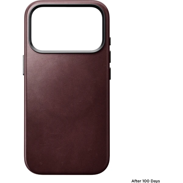 Nomad Traditional Leather (Horween) MagSafe kožený kryt iPhone 18 Pro Burgundy - Puzdra - Obrázok 38d85501b02a472da67e98140dd01136
