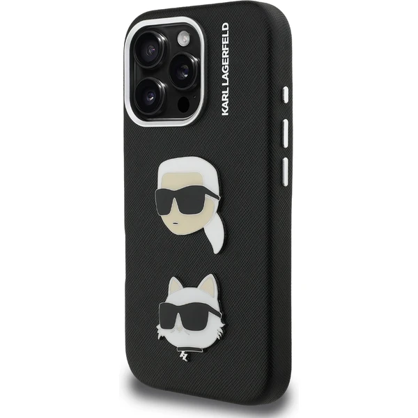 Karl Lagerfeld Grained PU K&CH Heads kryt iPhone 16 Pre čierny - Puzdra - Obrázok 390e6afa9b4d4648b45ee12a19eef33e