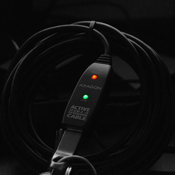 AXAGON ADR210 USB-A/USB-A predlžovací kábel 10m čierny - Káble a redukcie - Obrázok 393V000501
