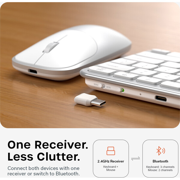Satechi Slim CEX1 Wireless Combo (Keyboard and Mouse) - US English - Silver - Klávesnicové sety - Obrázok 398b6cb6c8234c6299f9deb62b14b86d