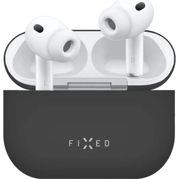 FIXED Hodvábne silikónové púzdro pre Apple AirPods Pro 3 čierne - Puzdra - Hlavný obrázok
