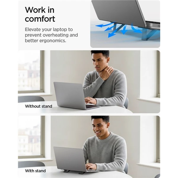 Spigen Slim Fold Laptop Stand LD201-S2 stojanček pre notebook/MacBook čierny - Stojany - Obrázok 399cf085173a4333b62200dfafe9c315