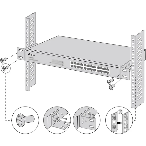 TP-Link RackMount Kit-13 Sada pre montáž prepínačov do racku - Držiaky - Obrázok 39O8G00101