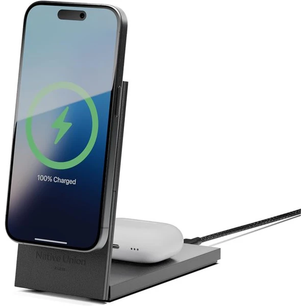 Native Union Rise 2v1 Qi2 (MagSafe) bezdrôtová nabíjačka čierna - Nabíjačky - Hlavný obrázok