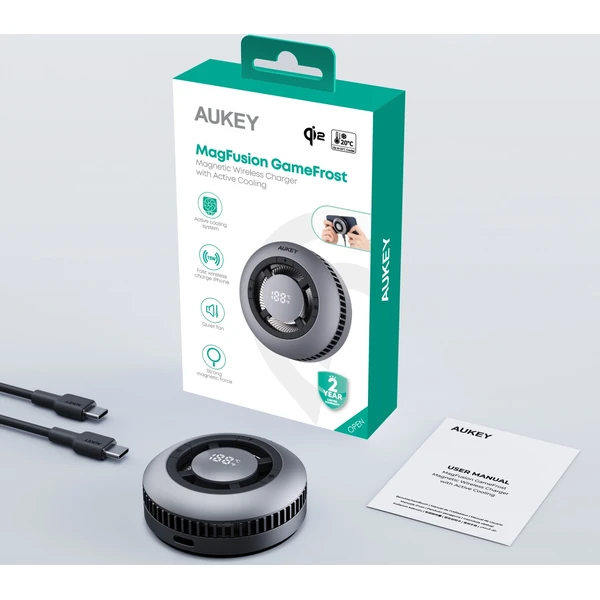 AUKEY LC-G10 MagFusion GameFrost Qi2/MagSafe nabíjačka s chladením sivá - Nabíjačky - Obrázok 39d357b0dd9c48cda91611d7d5c0e97e