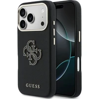 Guess PU Resin Logo kryt iPhone 17 Pro čierny - Puzdra