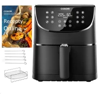 Cosori CP158-AF PREMIUM - 5.5L teplovzdušná fritéza + 5x špíz a gril. rošt, black - Fritézy